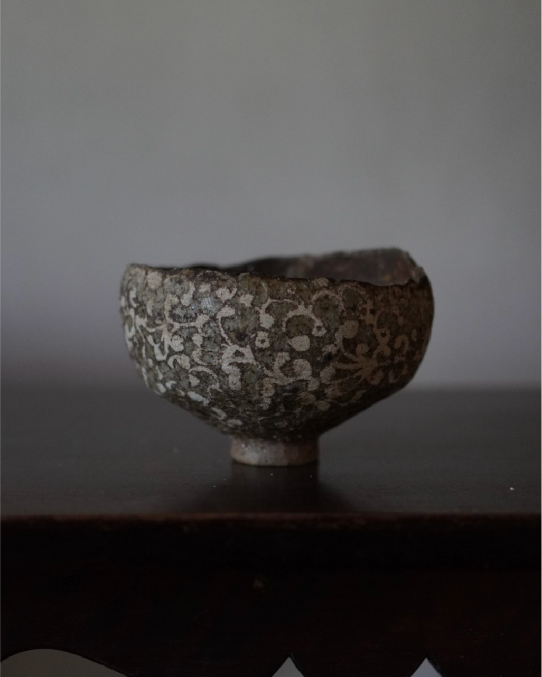 White Slip Patterned Bowl